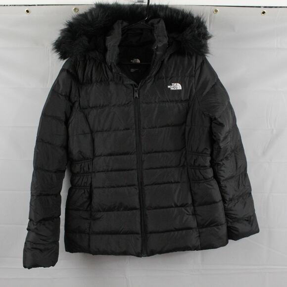 The North Face Jacket Womens L Gotham II Down Puffer Hood Jacket Coat Faux Fur - Picture 1 of 11